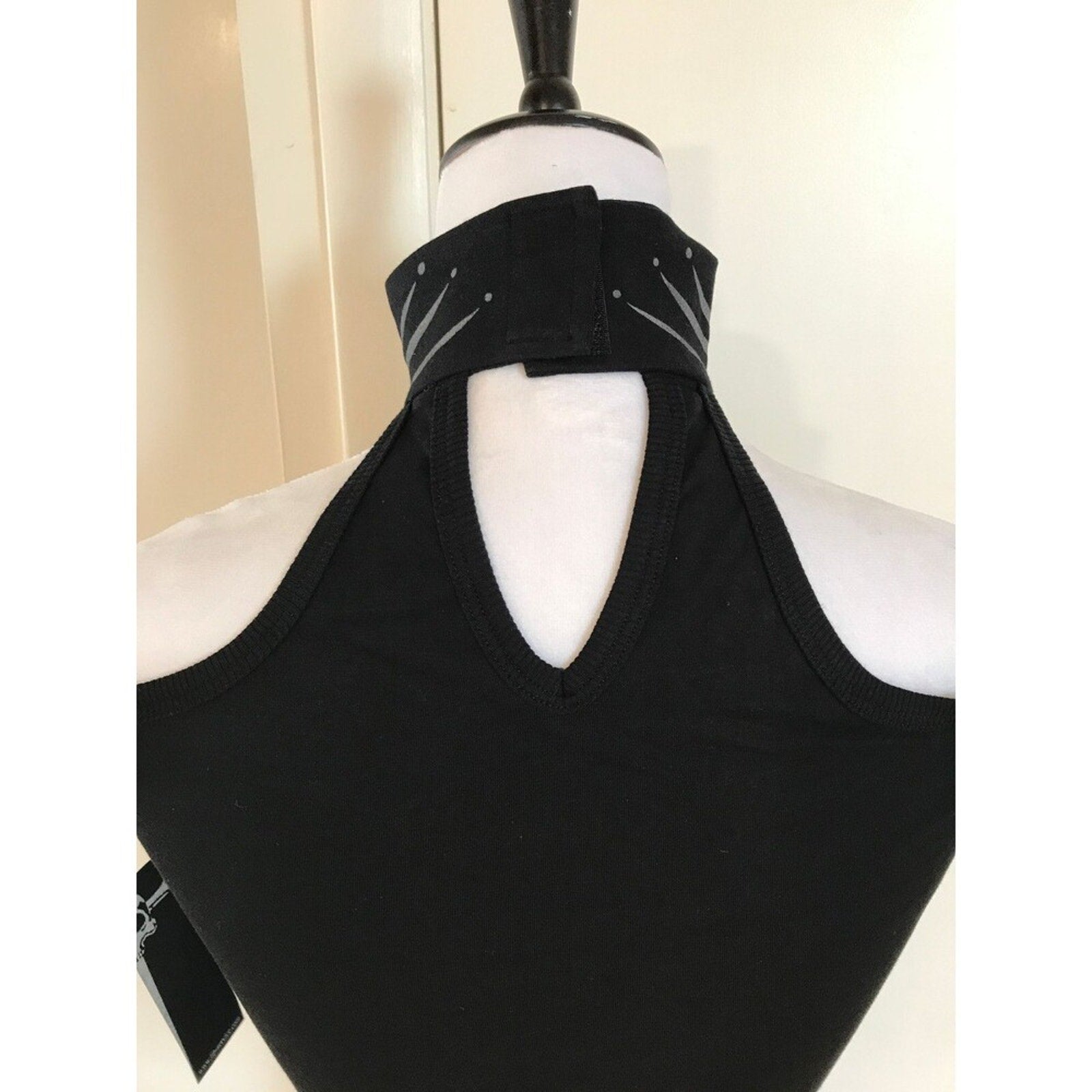 Vintage Lip Service Millennium Moon Cyber Goth Tribal Halter Top Reflective XS