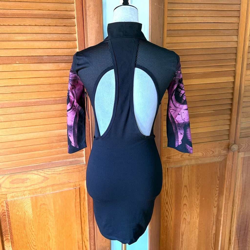 Vintage Lip Service Hyper Intelligence Cyber Goth Industrial Purple Dress