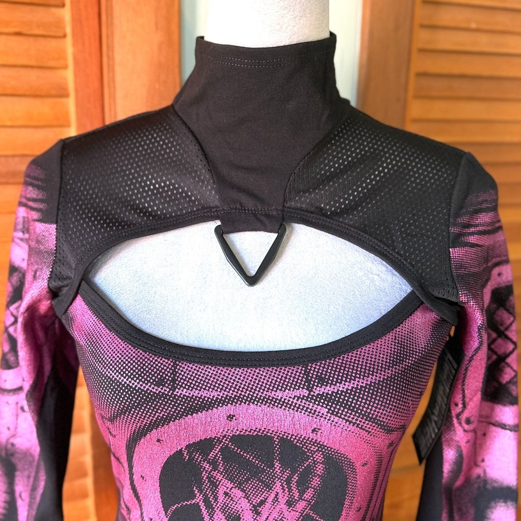 Vintage Lip Service Hyper Intelligence Cyber Goth Industrial Purple Dress