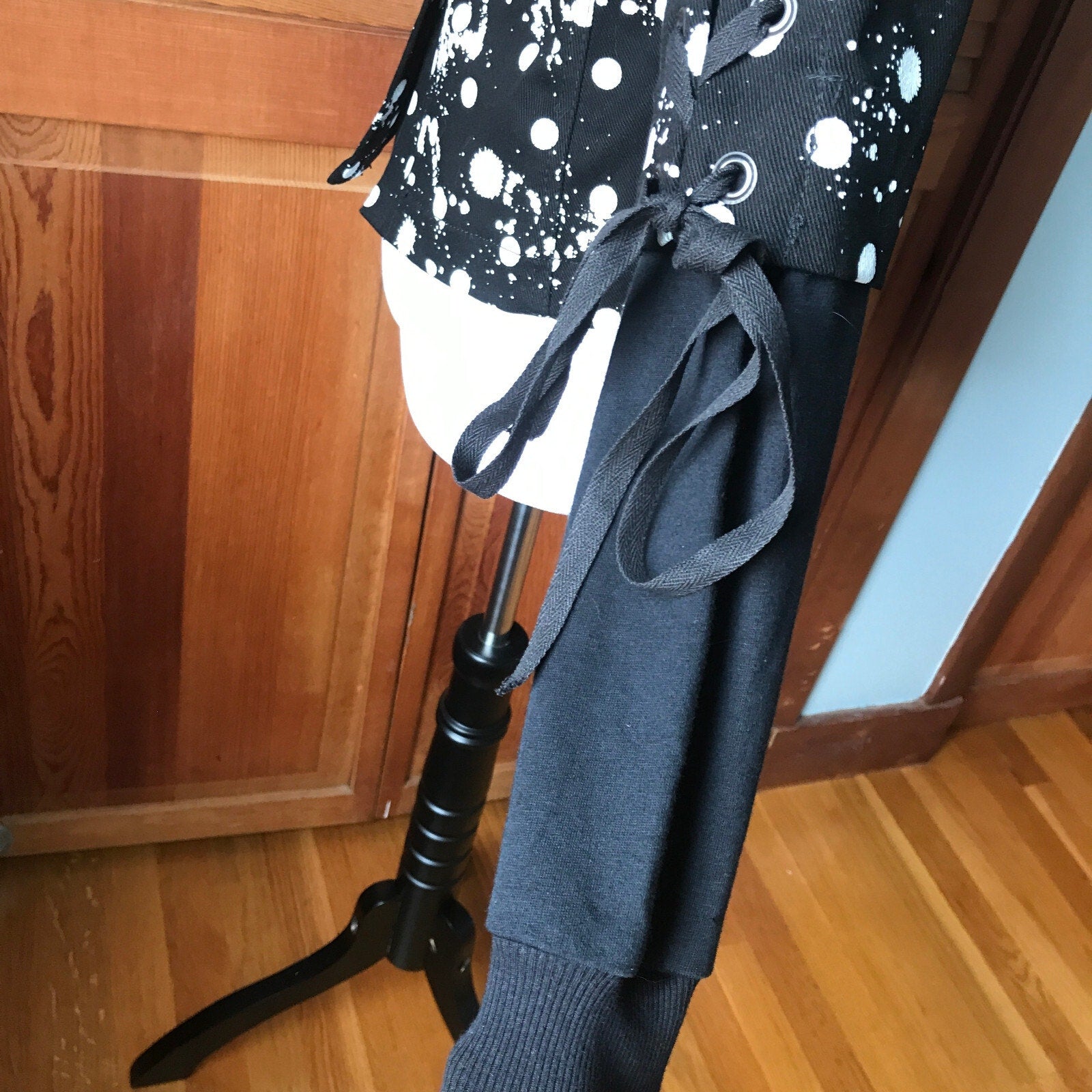 Vintage Lip Service Polka Splatz Punk Goth Hooded Jacket XS