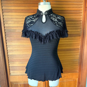 Devil Fashion Gothic Victorian Dark Cottage Black Birds of a Feather Soft Top