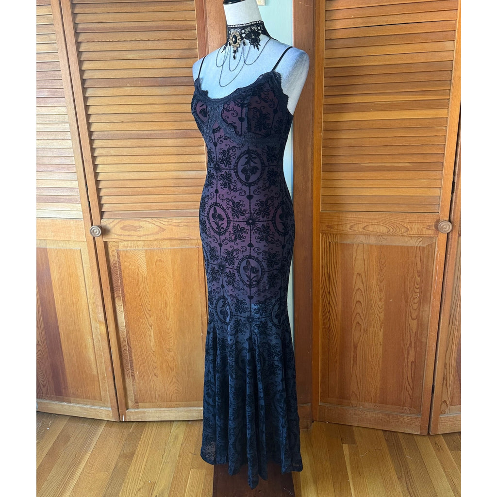 Gothic Victorian My Perfect Love Garden Goth Black Red Mermaid Summer Dress