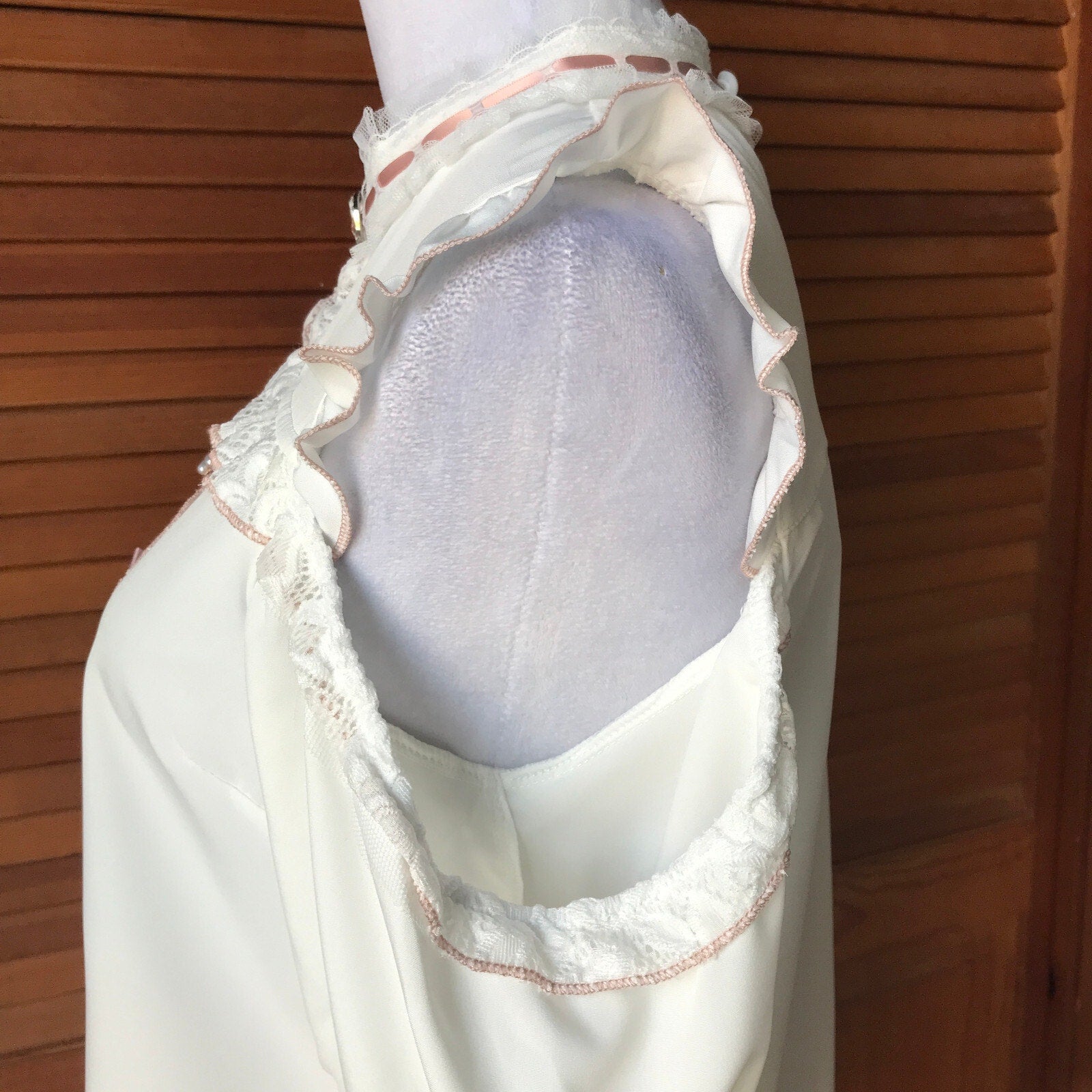 Lolita Kawaii J-fashion Jirai White Ivory Pink Bows Open Shoulder Blouse Top L