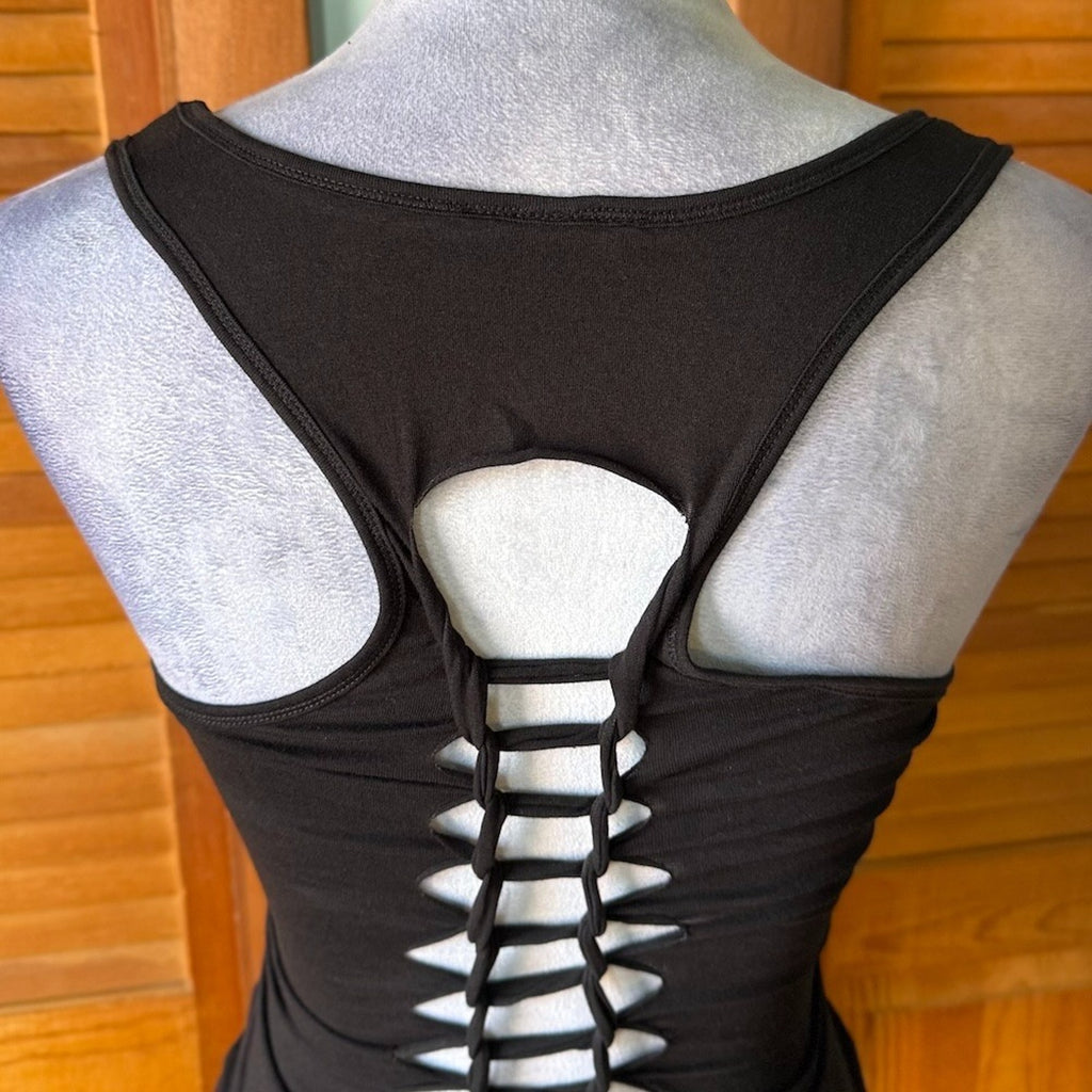 Demi Loon Punk Goth Emo Grunge "Desert Rose" Slashed Cutout Festival Tank