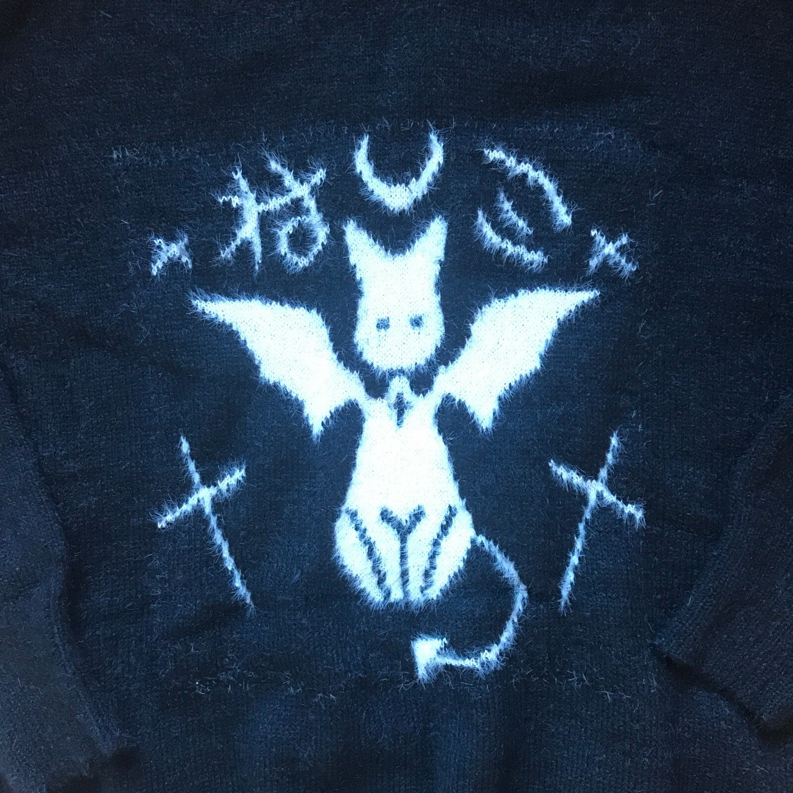 Gothic Lolita EGL Visual Kei Jirai Kawaii Black White Neko Cat Angel Sweater M