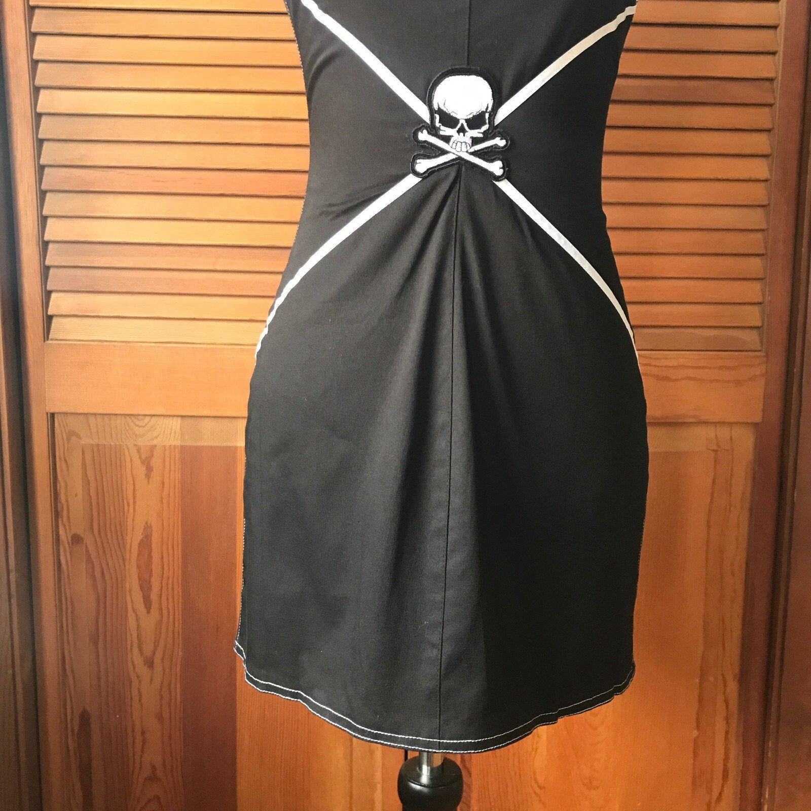 Phaze UK Goth Punk Sexy Skull Back Cotton Mini Dress 10 = S