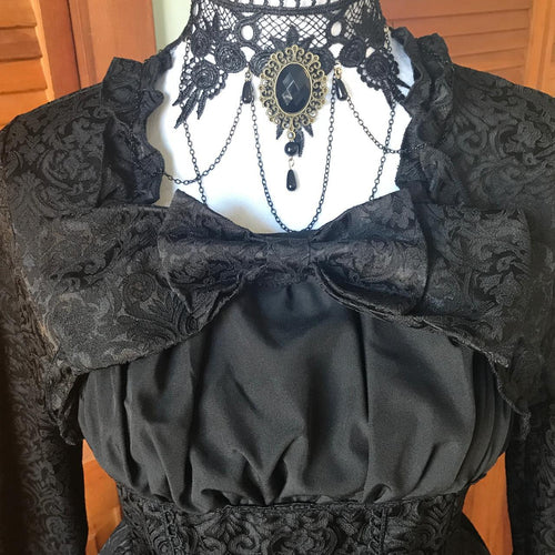 Dark Marie Antoinette Gothic Lolita Victorian Cosplay Gown w/ Bows