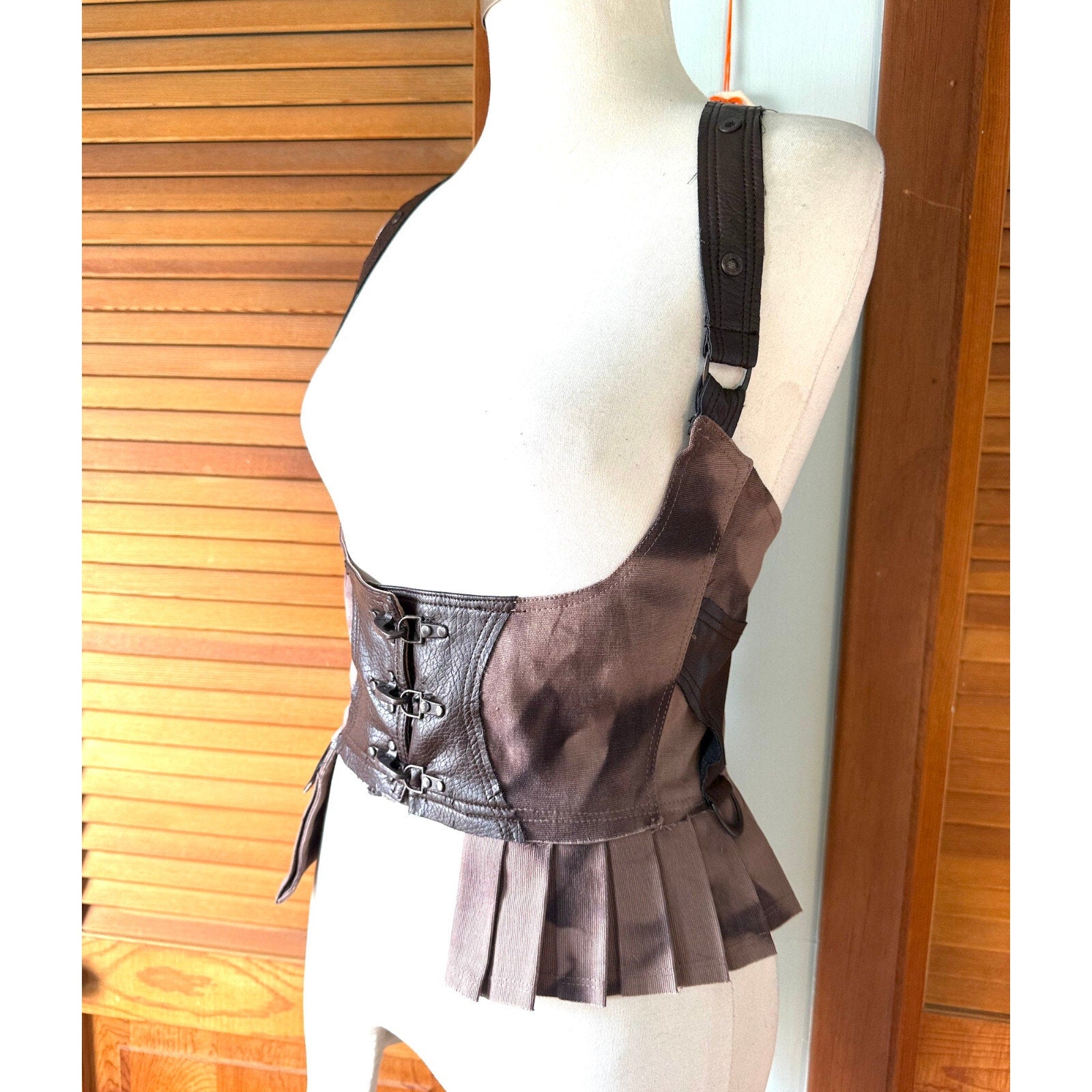 Vintage Lip Service Desert Exile Steampunk Brown Underbust Holster Top XS