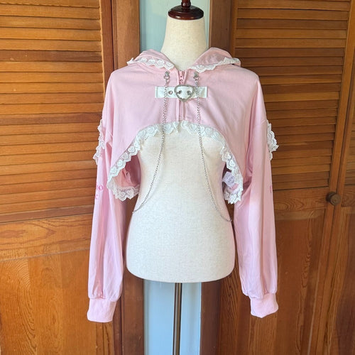 ACDC Rag J-Fashion Gyaru EGL Punk Bunny Heart Cross Bows PINK Hoodie Jacket