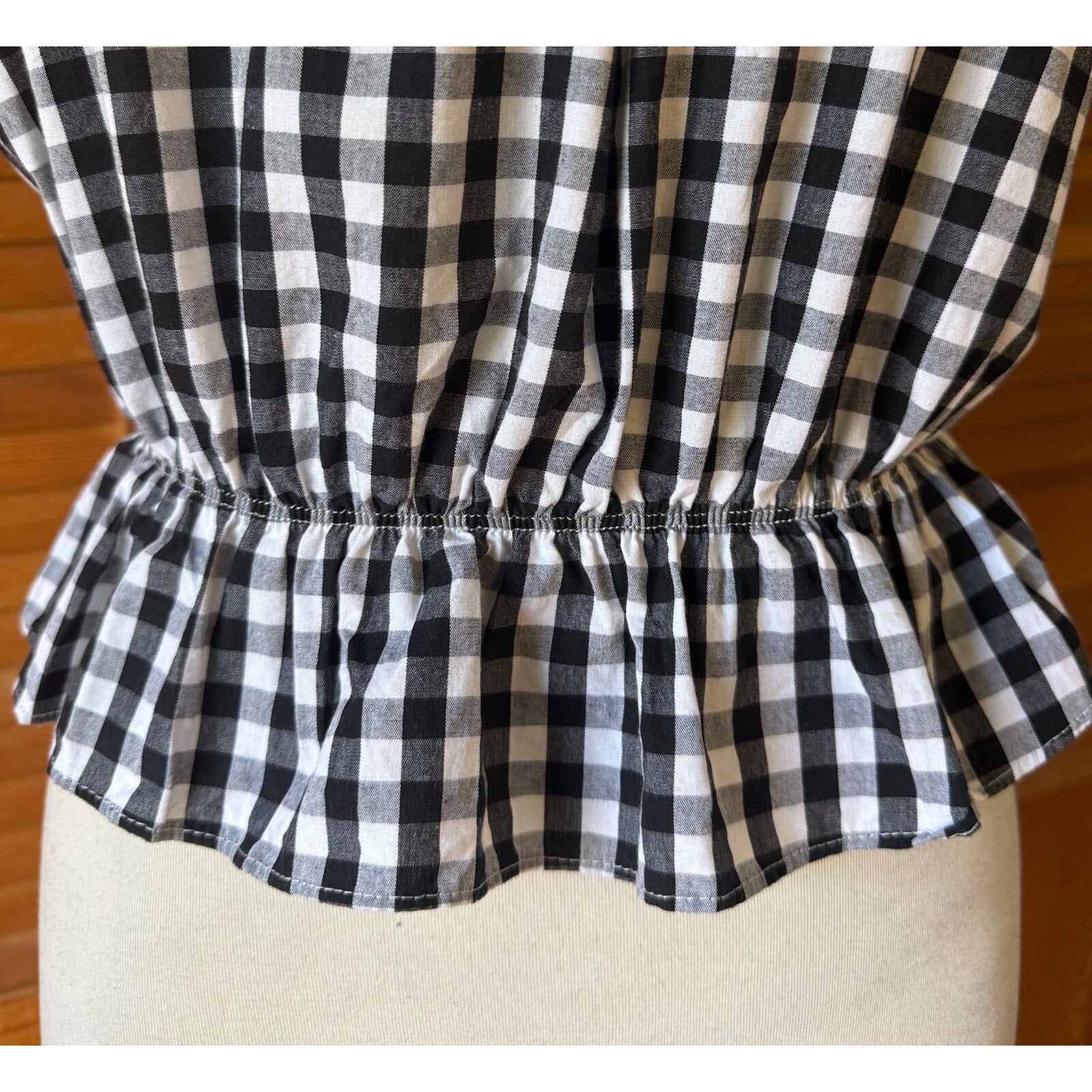 Ank Rouge Lolita EGL J-fashion Kawaii Jirai Gyaru Black White Checkered Top M-L