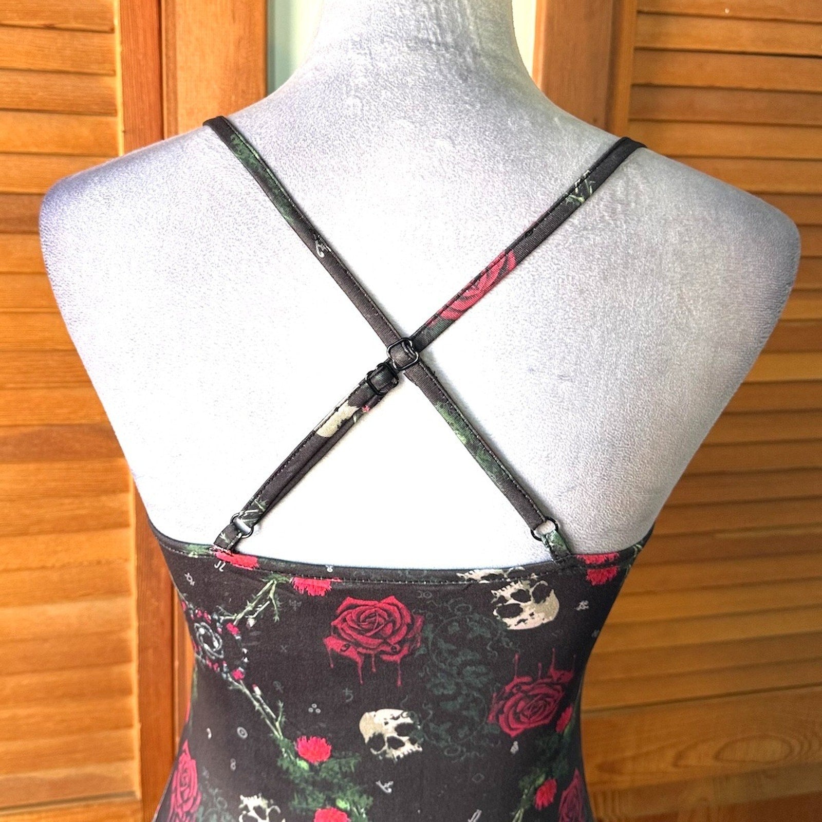 Jawbreaker Goth Punk Alt Emo Walk in the Cemetary Skull & Roses Mini Dress