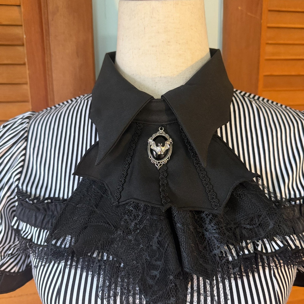 Dark In Love Gothic Lolita Victorian EGL Vkei Steampunk Jabot Shirt Blouse