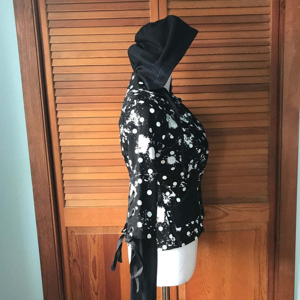 Vintage Lip Service Polka Splatz Punk Goth Hooded Jacket XS