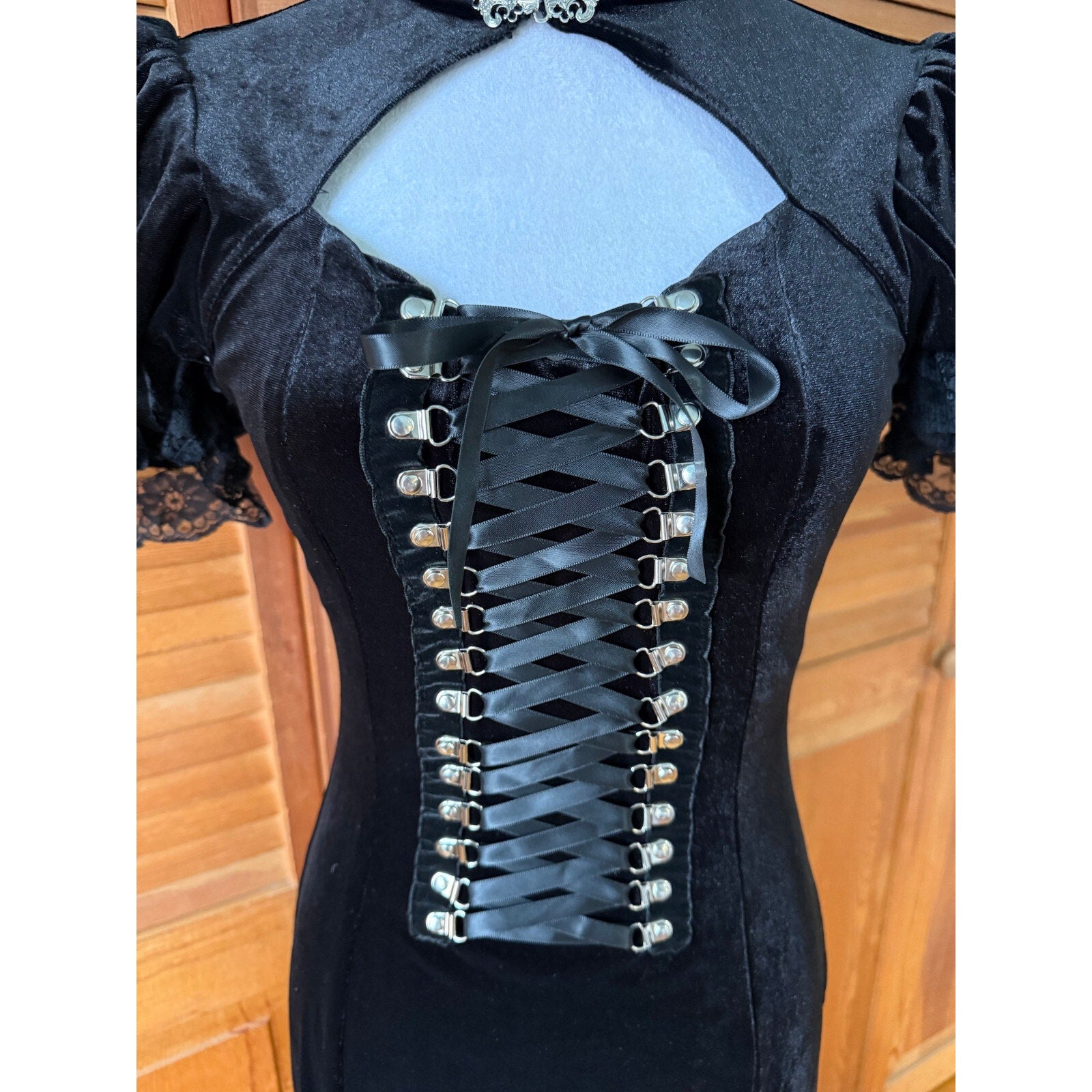 Gothic Victorian Visual Kei Velvet Obsessions Lace-up Front Gown Dress