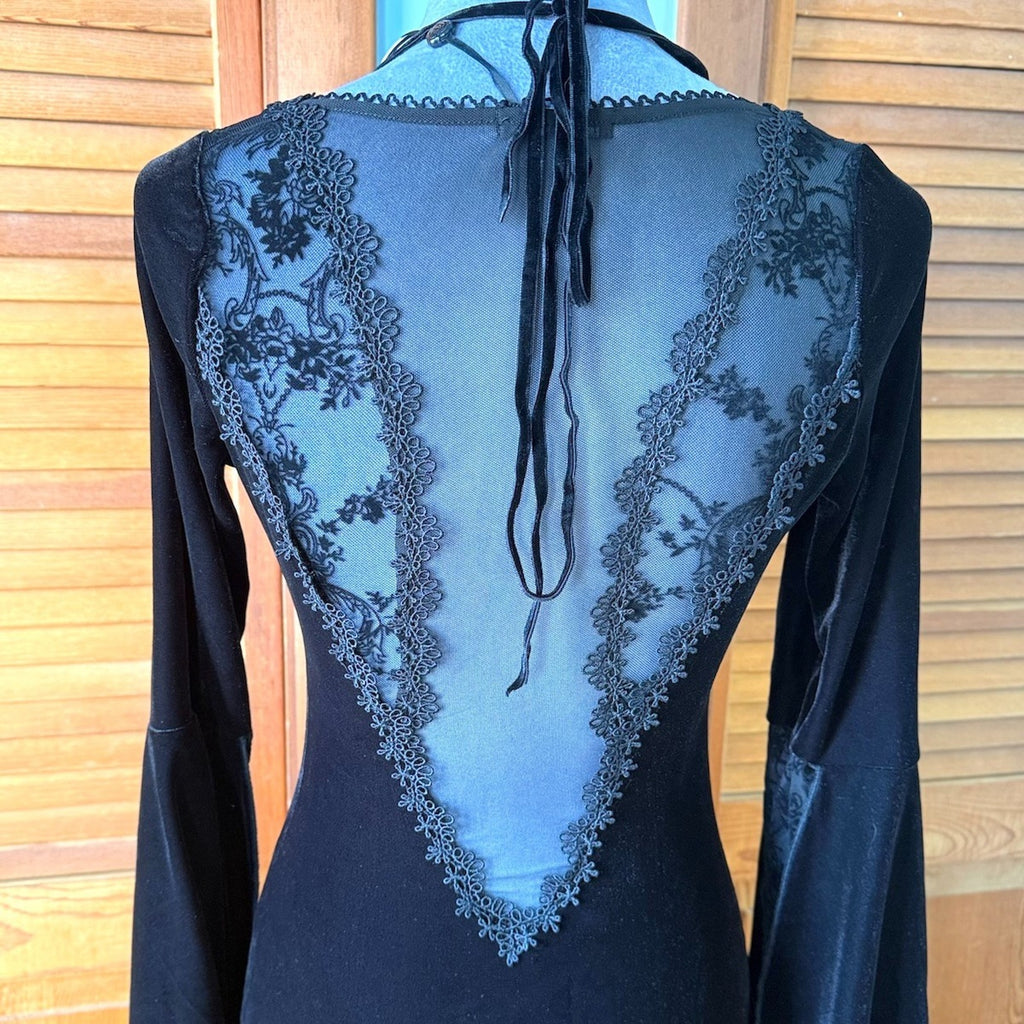 Devil Fashion Gothic Victorian Vampire "Velvet Maiden" Lace Long Gown Dress