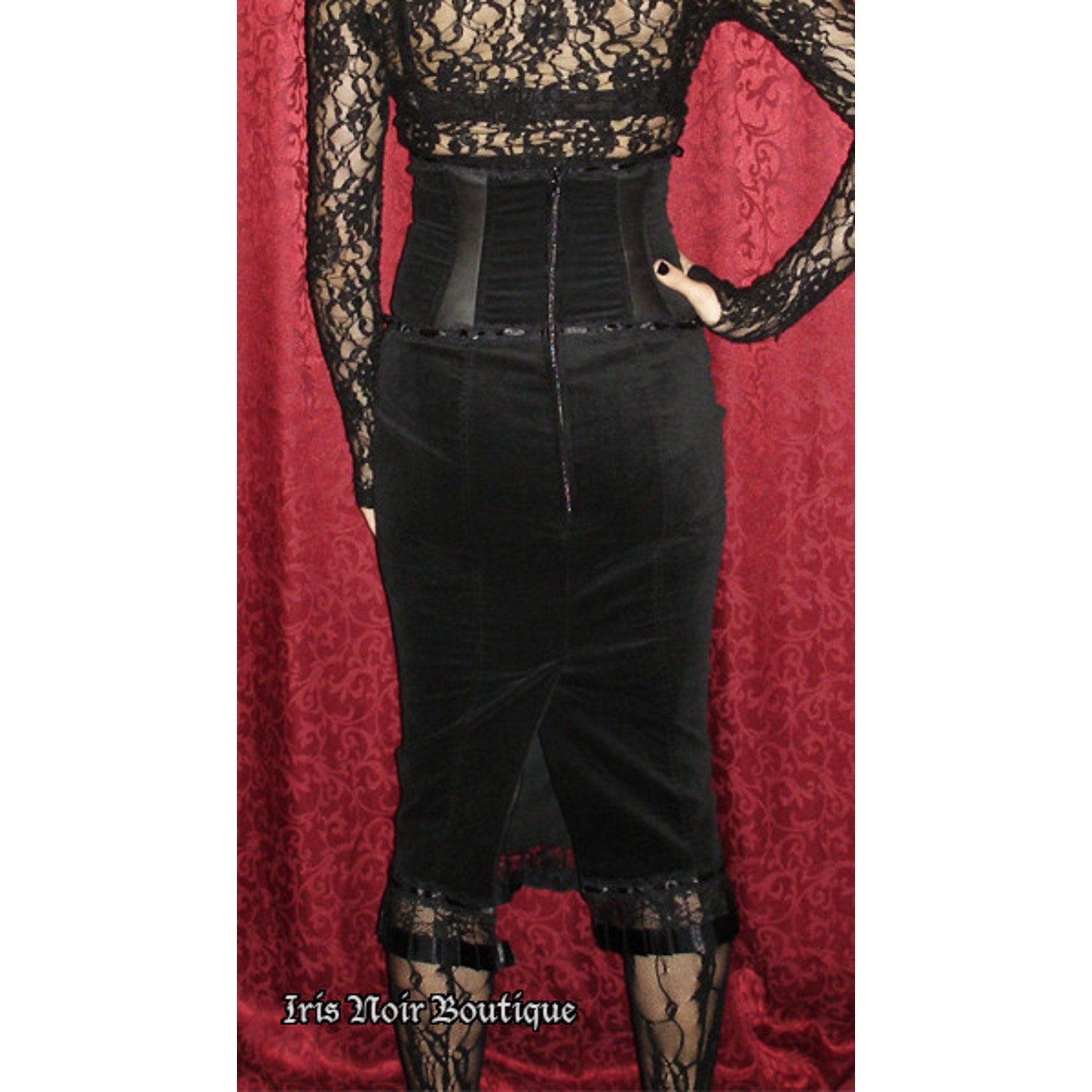 Vintage Lip Service Lost Velvet Empire Gothic Victorian Steampunk Skirt XS