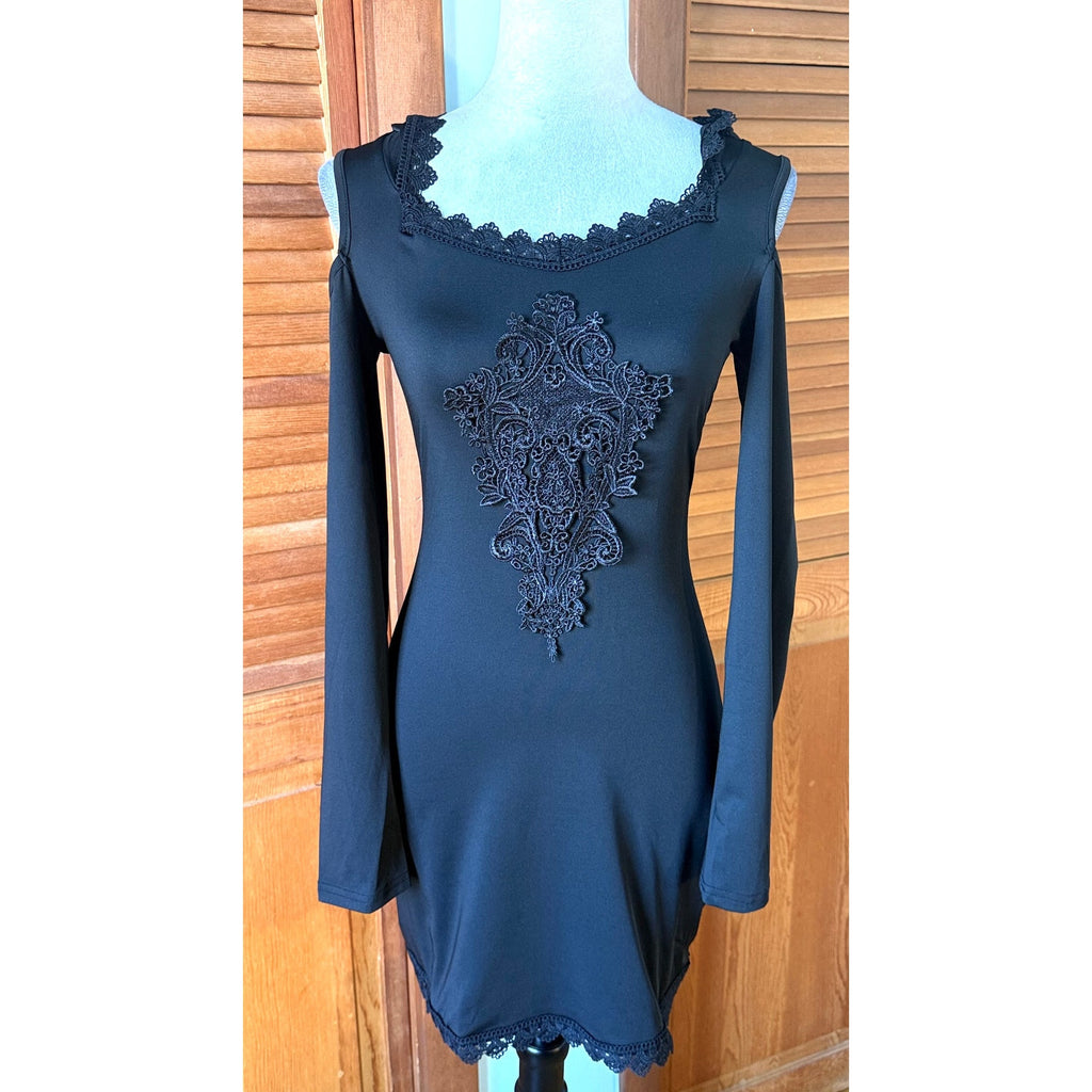 Goth Cyber Punk Neo-Victorian Witch Apprentice Hooded Dress S