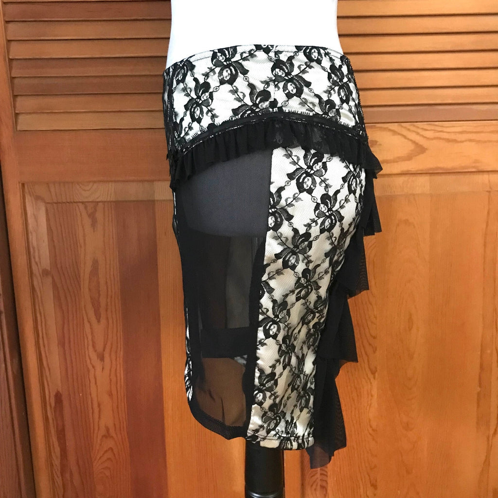 Vintage Lip Service Vaudeville Vamps Gothic Victorian Coquette Ivory Skirt
