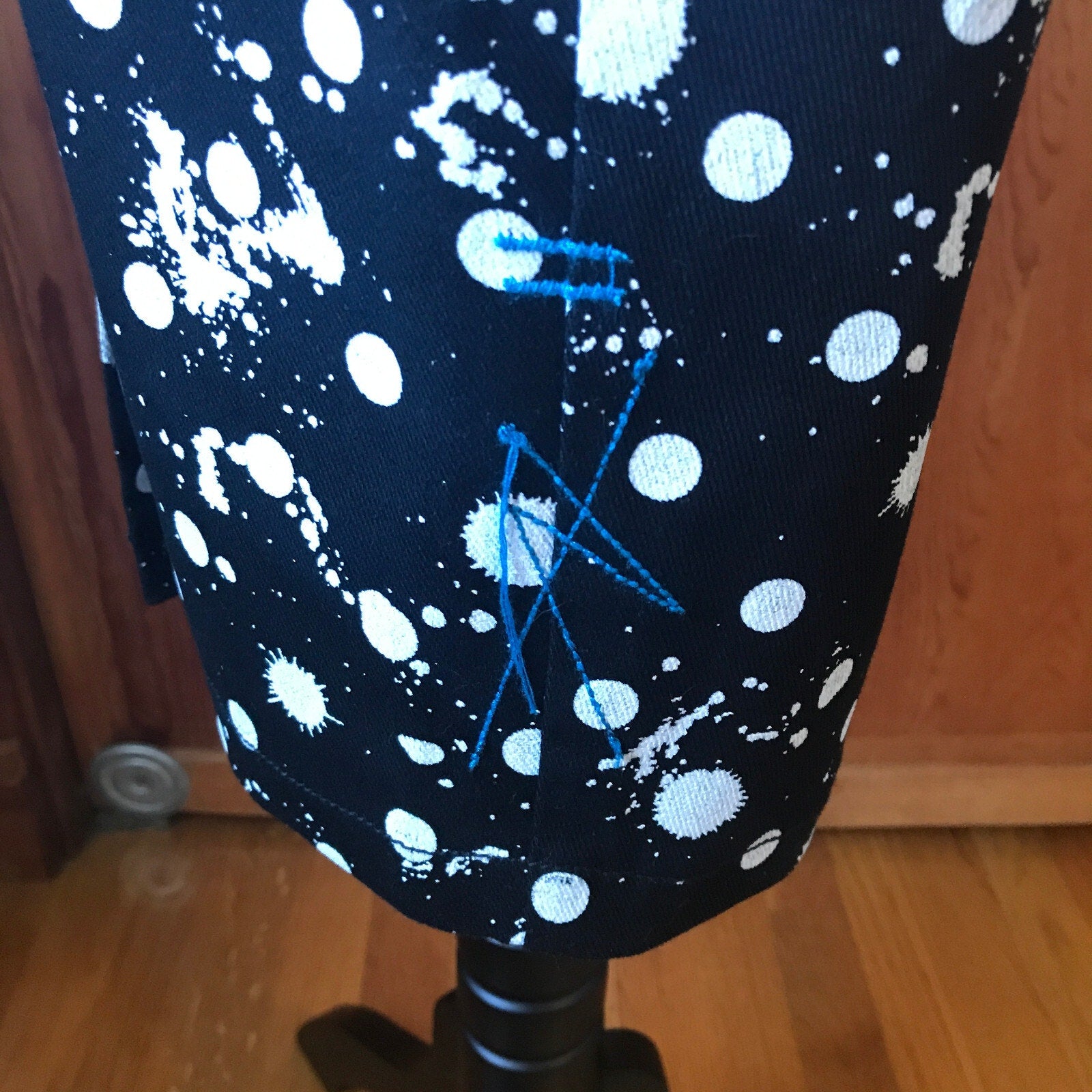 Vintage Lip Service Polka Splatz Punk Goth Pencil Knee Length Skirt XS