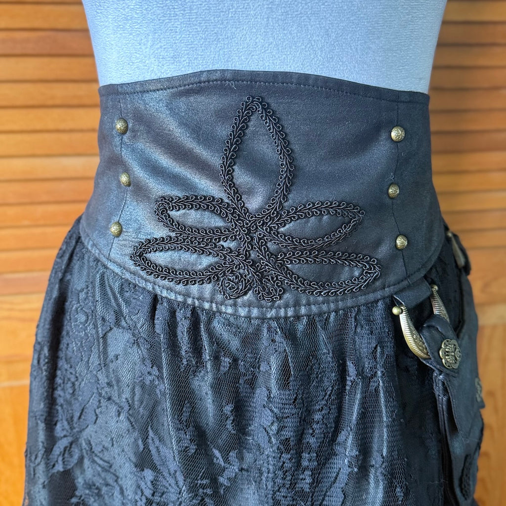 Vintage Lip Service Winchester Emporium Black Lace High Waist Skirt XS