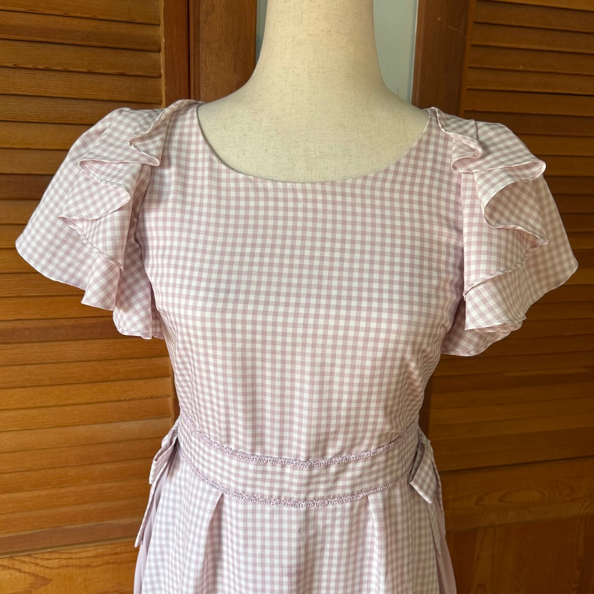 J-fashion Lodispotto Jirai Kei Gyaru Pink Gingham Bows & Pearls Dress S