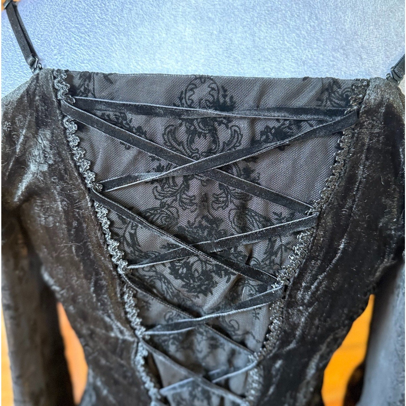 Dark In Love Gothic Victorian Dark Fairycore Black Rose Fairy Lace Mini Dress S