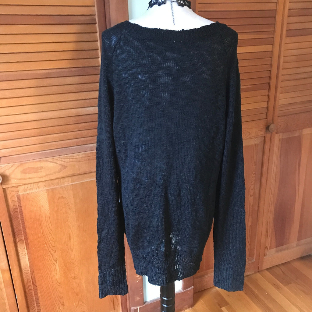 Lip Service Widow Goth Punk Industrial Black Zip Up Front Cardigan Sweater 2XL