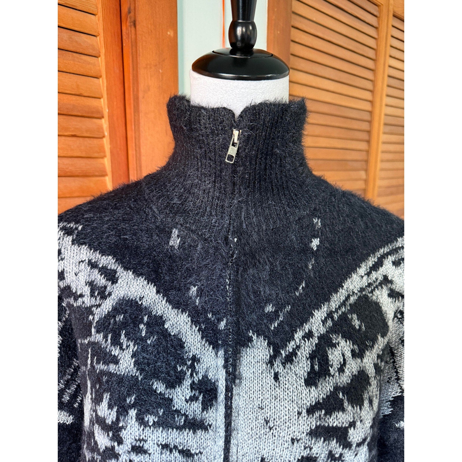Garden Goth Punk EGL Horror Black & White Night Butterfly Sweater S-M