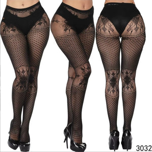 Gothic Victorian Vampire Dark Fairycore Black Lace Fishnet Pantyhose Stockings