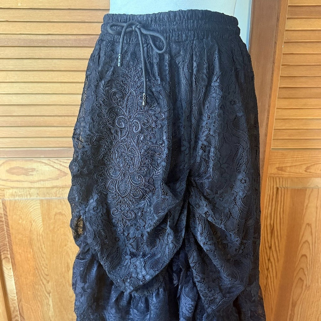Dark in Love Gothic Victorian Vampire Vkei Black Lace & Ruffle Skirt XS-XL