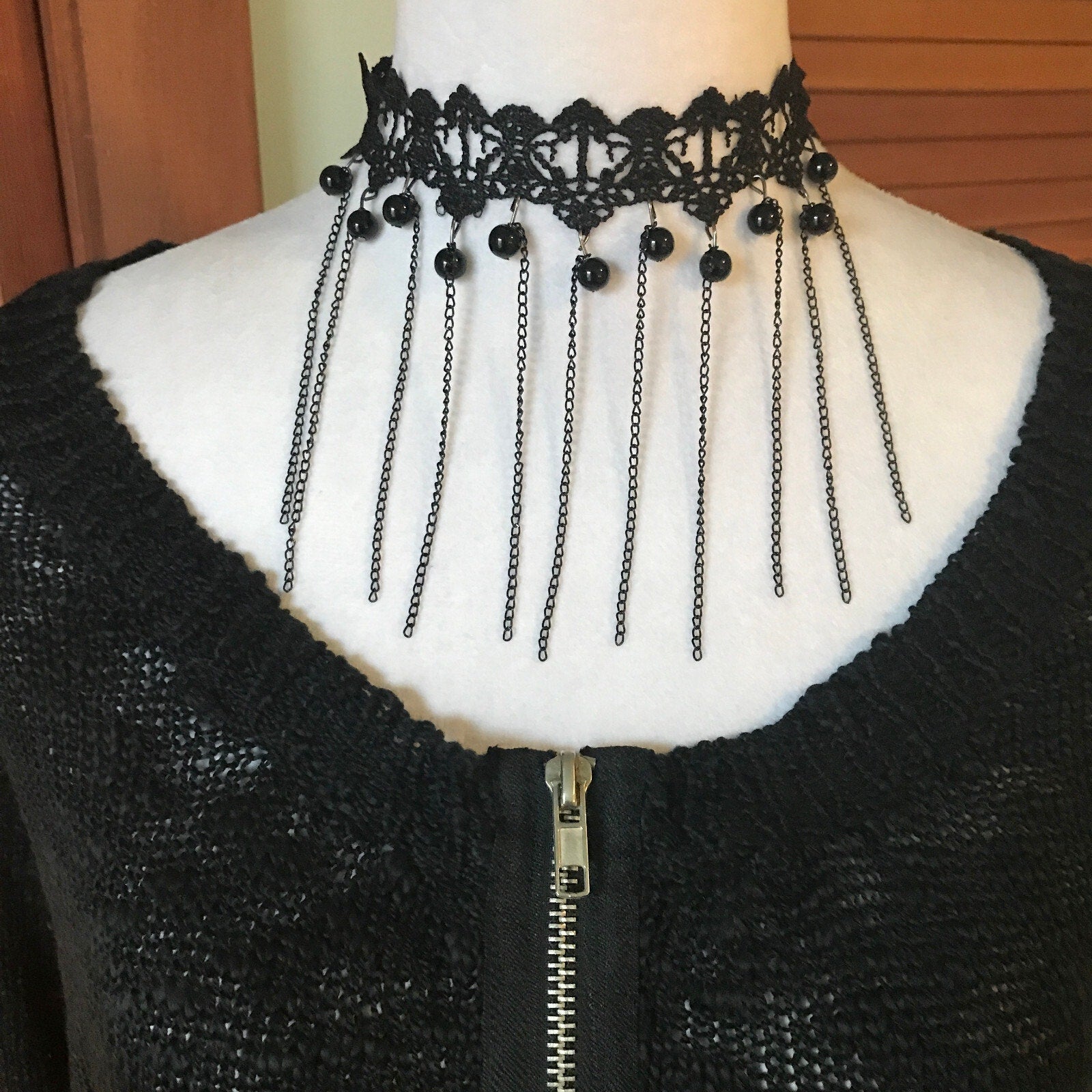 Lip Service Widow Goth Punk Industrial Black Zip Up Front Cardigan Sweater 2XL