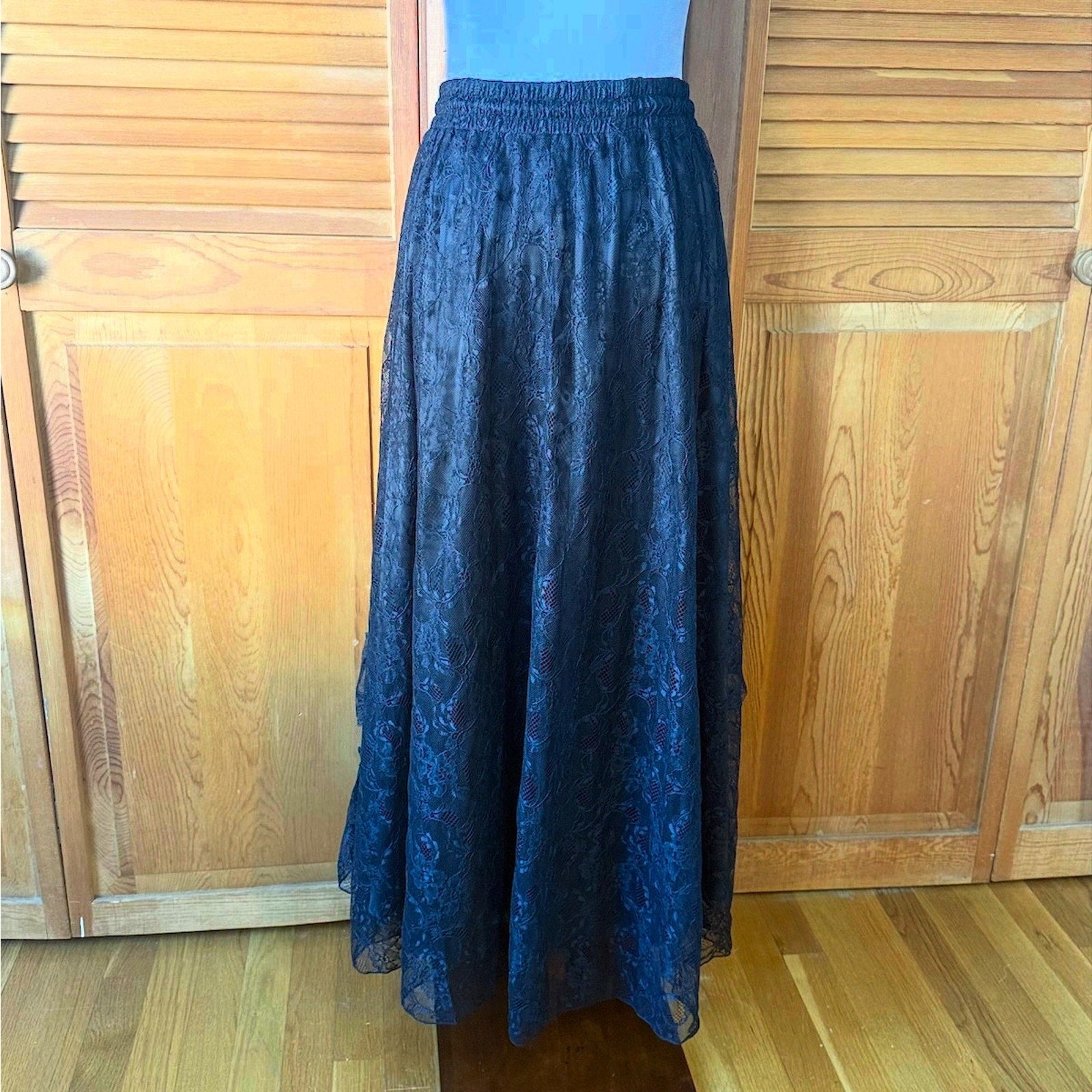 Dark in Love Gothic Victorian Vampire Vkei Black Lace & Ruffle Skirt XS-XL