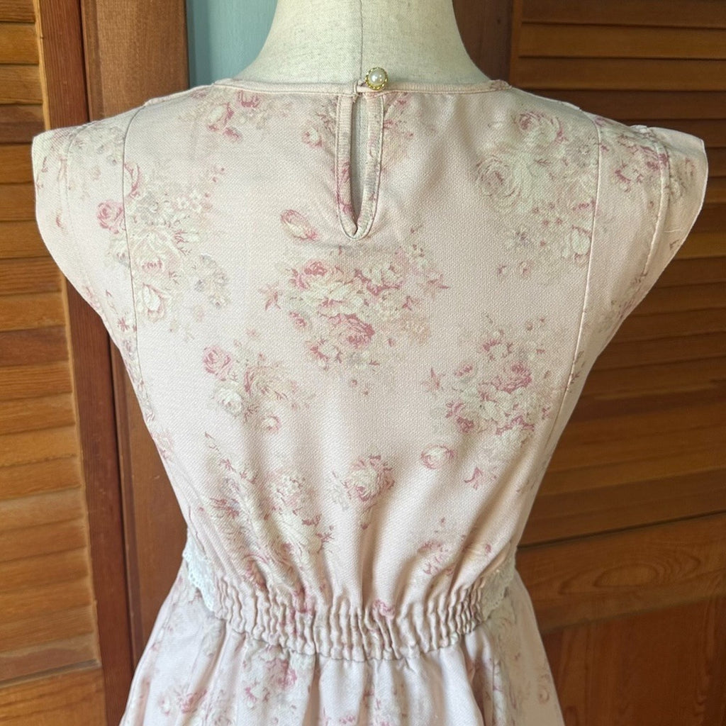 Liz Lisa J-fashion Gyaru Himekaji Light Pink Rose White Lace Summer Dress S