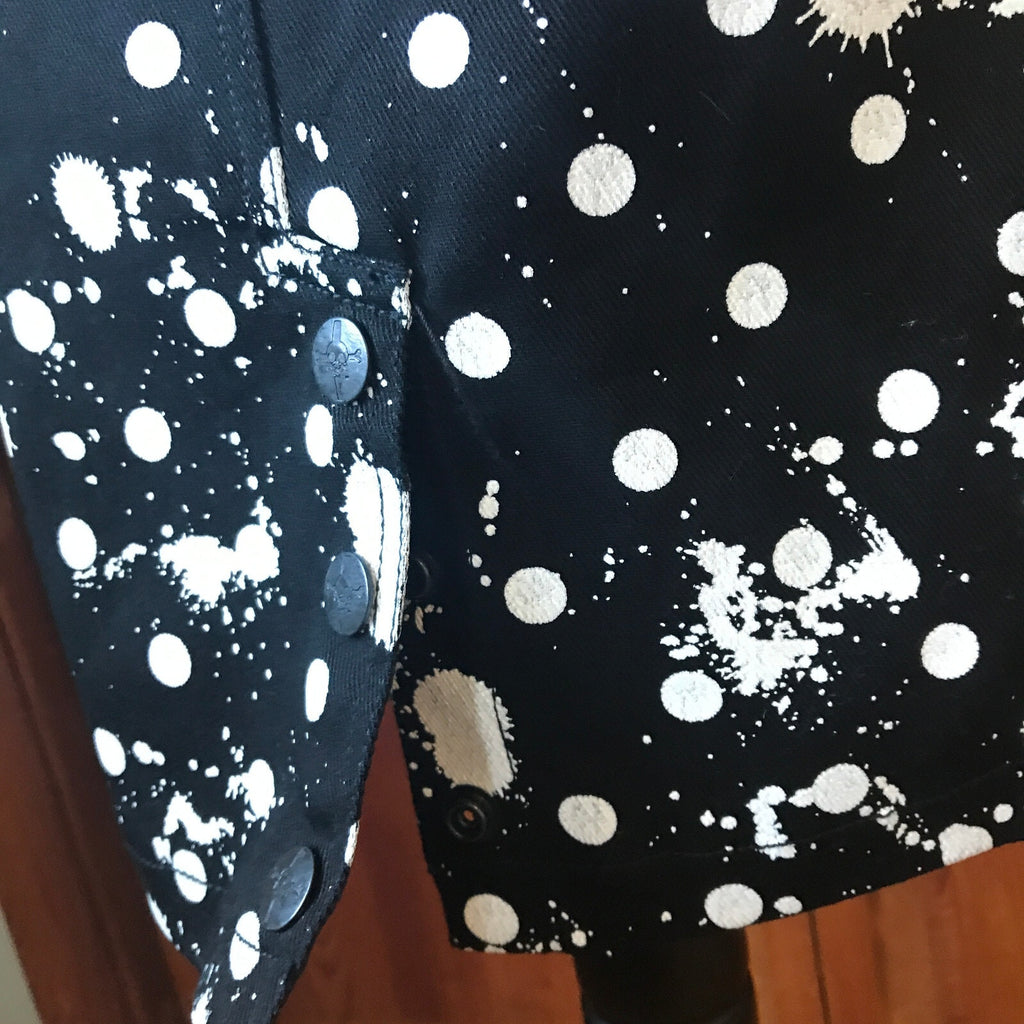 Vintage Lip Service Polka Splatz Punk Goth Pencil Knee Length Skirt XS
