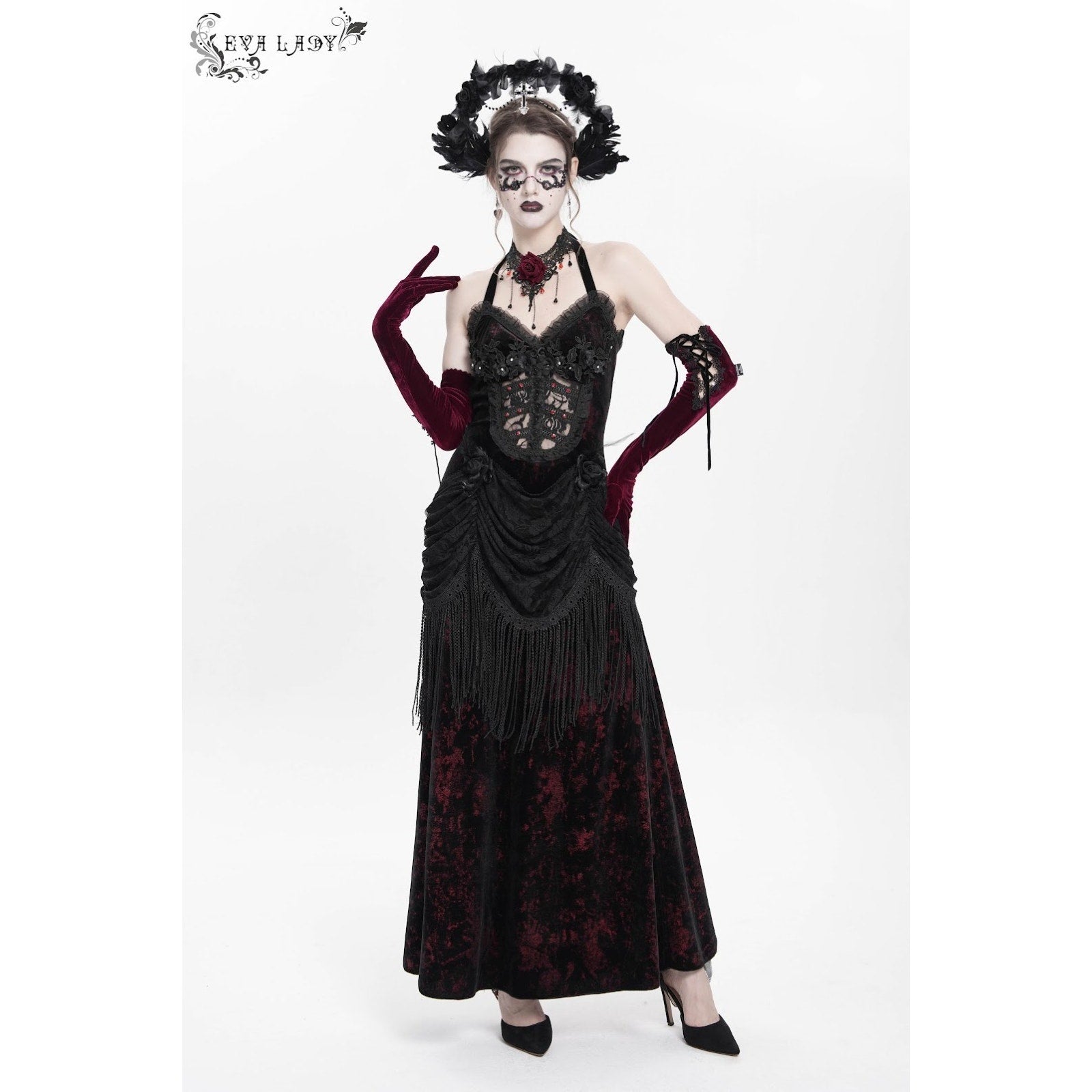 Devil Fashion Gothic Victorian Vampire Vkei Murderous Intents Velvet Dress