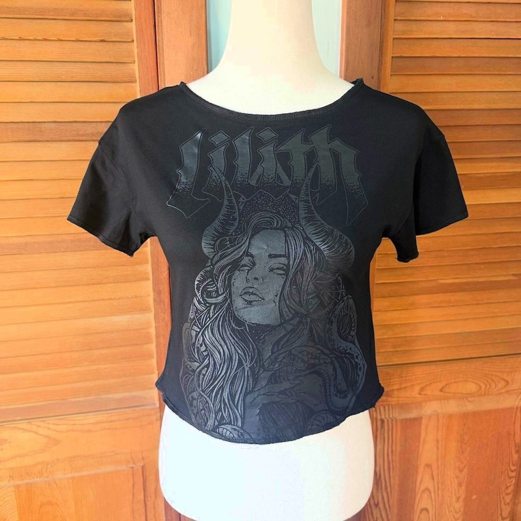 Jawbreaker Goth Punk Witchcore Wiccan Emo Vkei Lilith Cropped Tee T-shirt