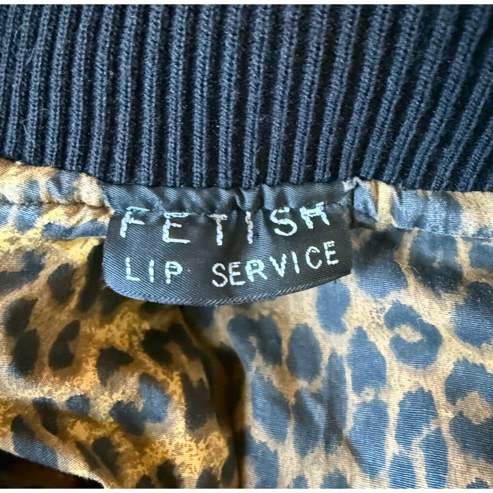 Vintage Lip Service Punk Goth Y2K Black Faux Fur Bondage Bomber Jacket L