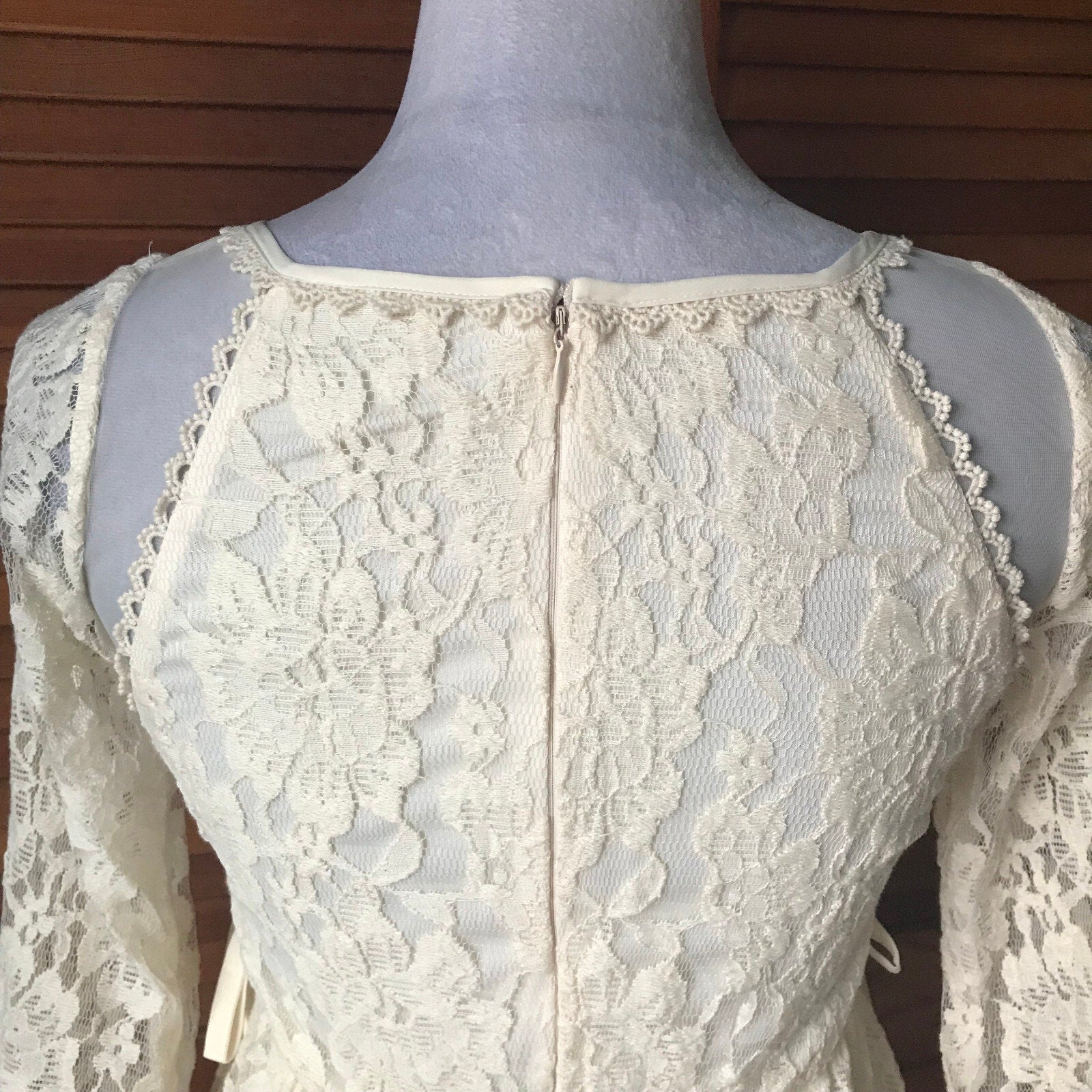 Liz Lisa Style J-fashion Dollcore Cottage Coquette Ivory White Lace Dress S