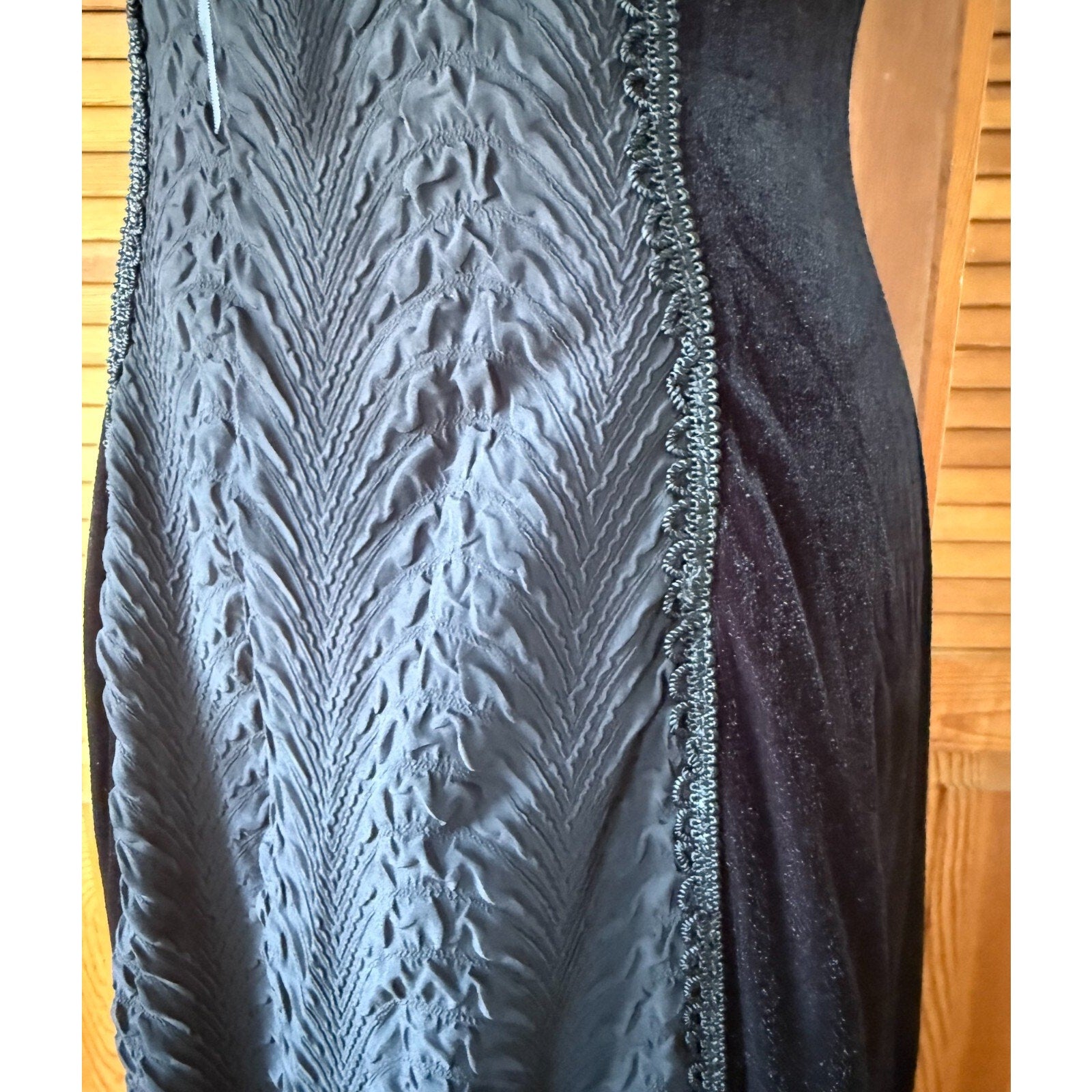 Vintage Phaze Gothic Victorian Vkei Dark Waves Black Velvet High Neck Dress