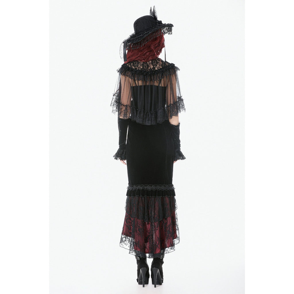 Dark in Love Gothic Victorian Vampire Blood Offering Velvet High Waist Skirt