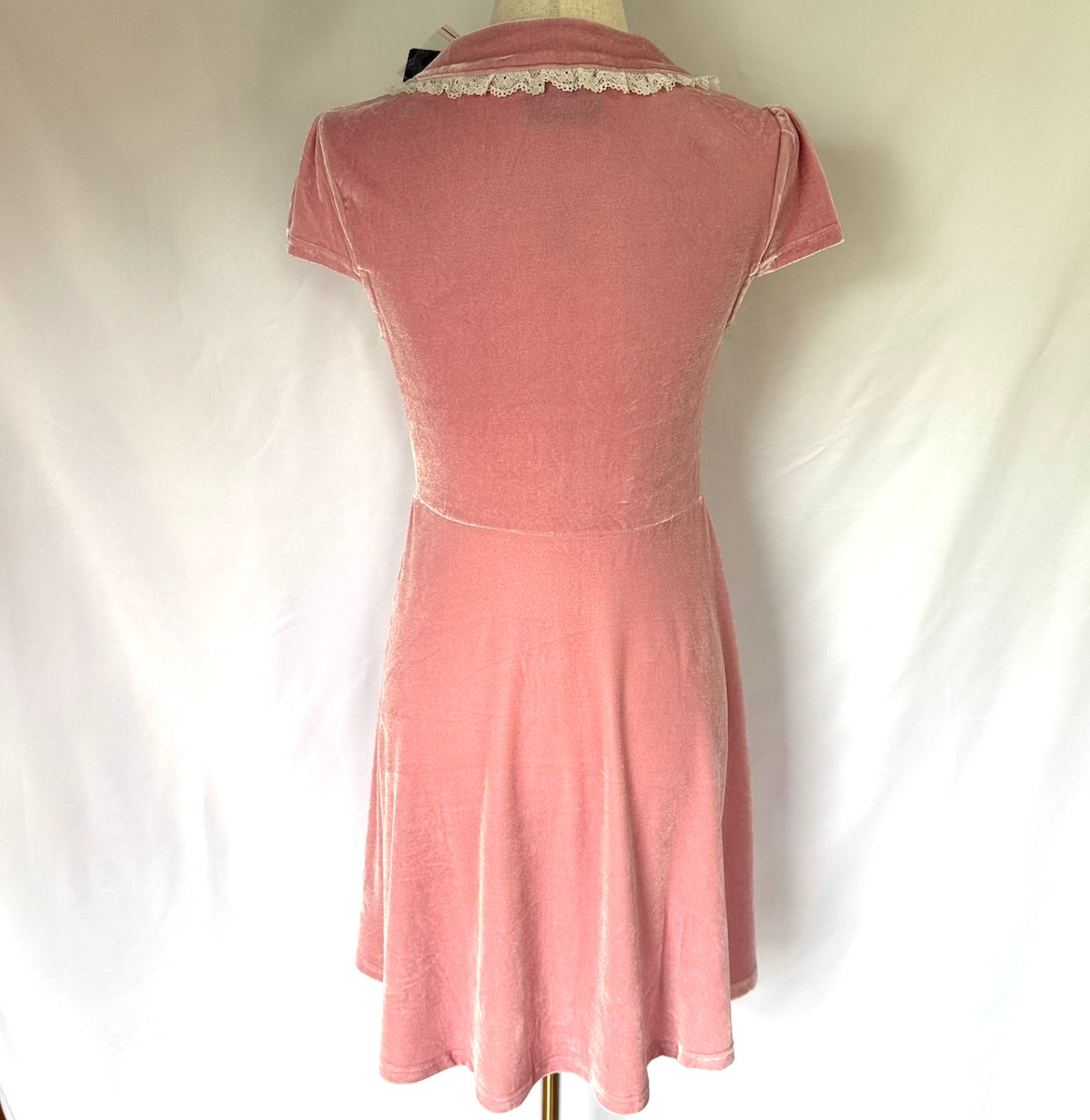 Killstar Pastel Goth Punk Every Mourning Pink Velvet Dress M