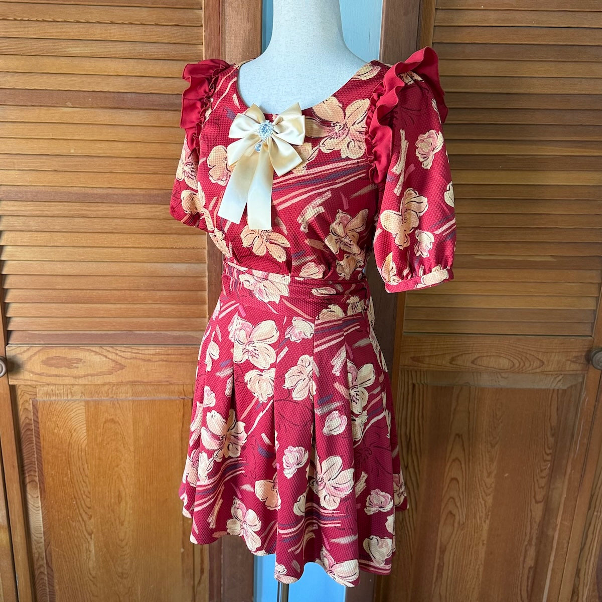 Liz Lisa J-fashion Jirai Kei Gyaru Red Yellow Flower Bow Dress XS-S