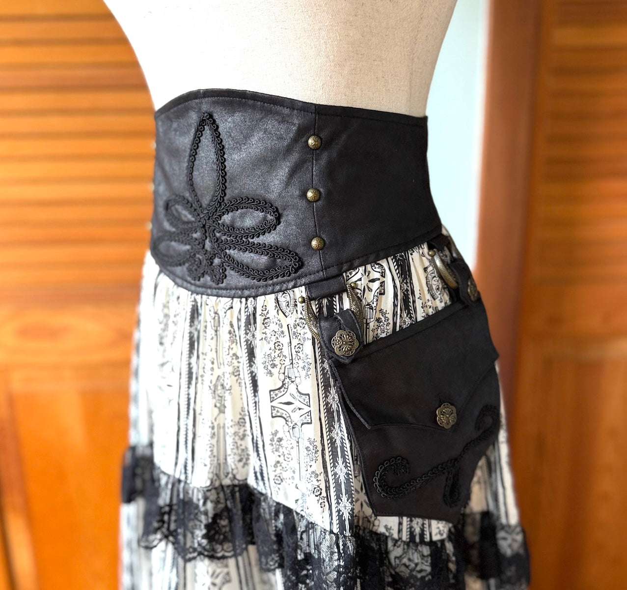 Vintage Lip Service Winchester Emporium Gothic Steampunk Victorian High Waist Skirt