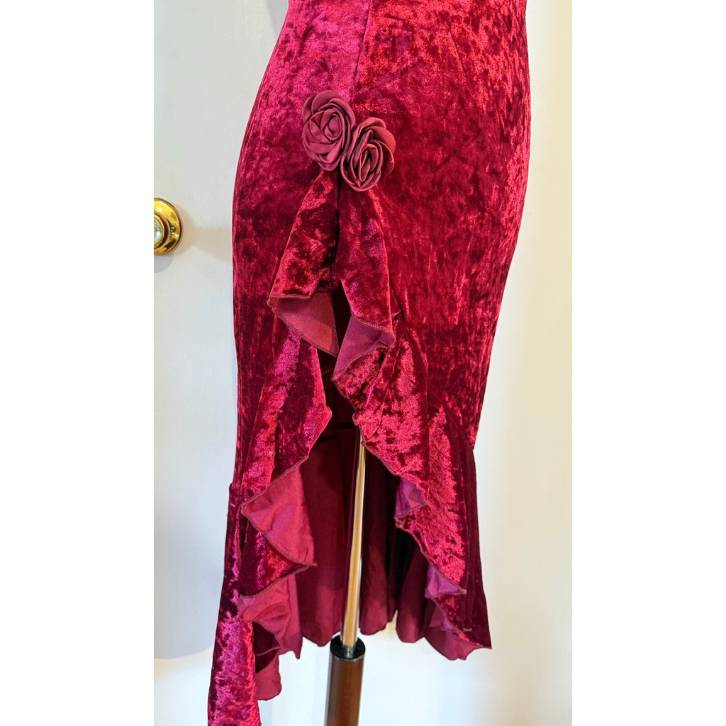 Gothic Victorian Vampire Bites & Roses Blood Red Velvet Dress