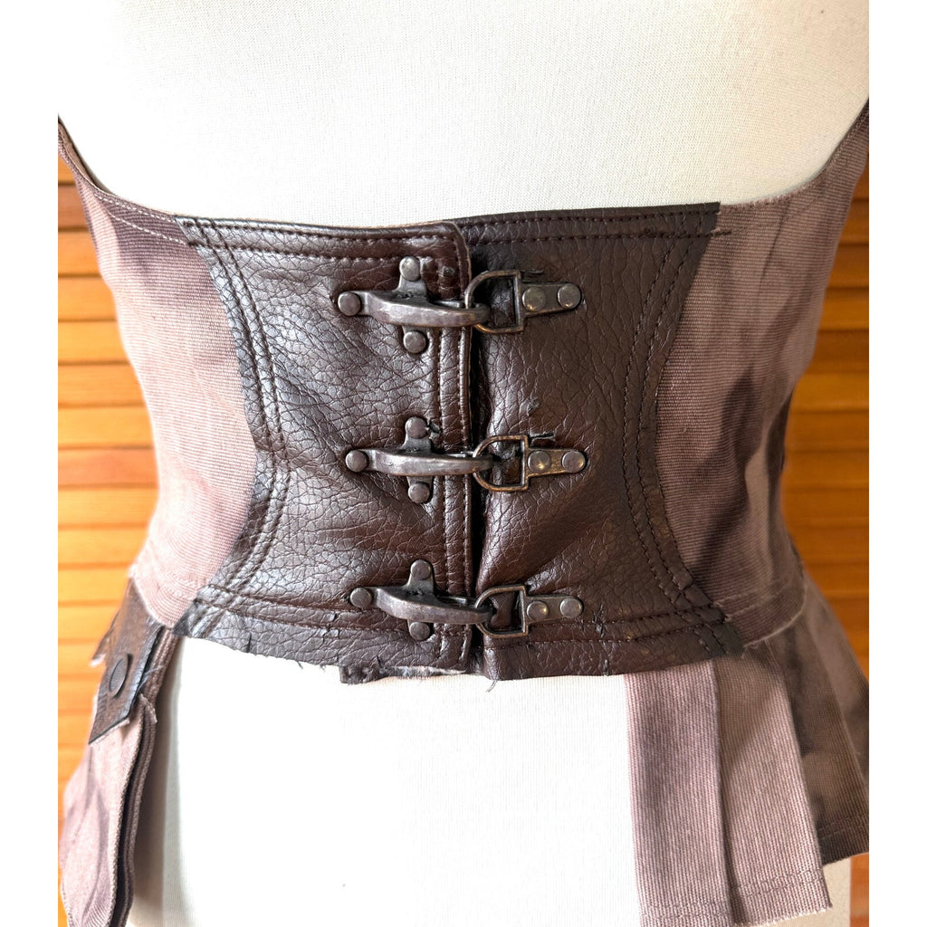 Vintage Lip Service Desert Exile Steampunk Brown Underbust Holster Top XS