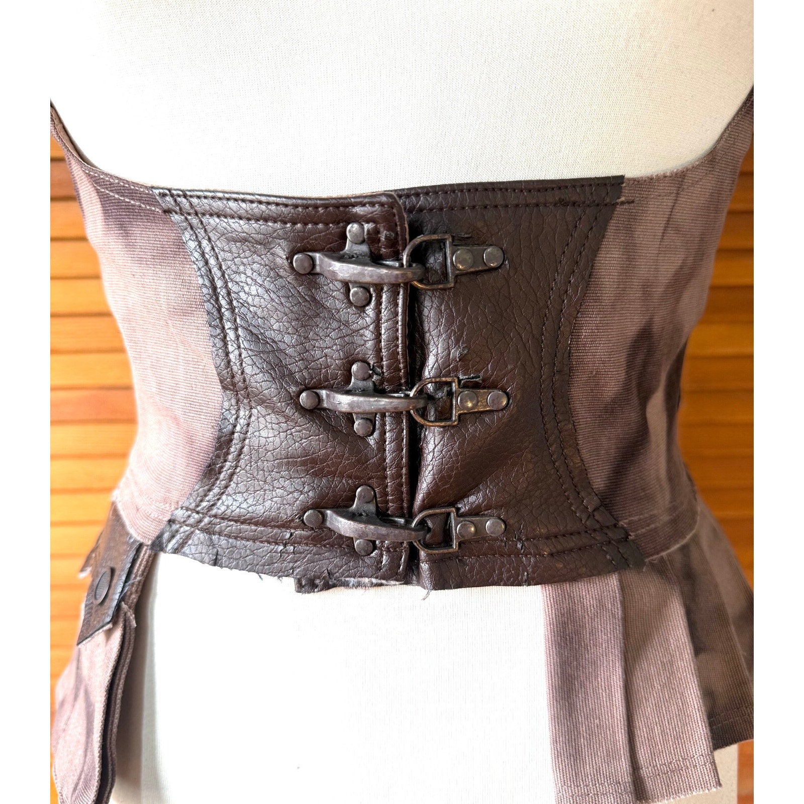 Vintage Lip Service Desert Exile Steampunk Brown Underbust Holster Top XS