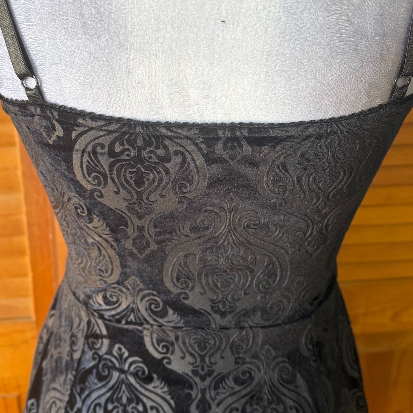 Dolls Kill Gothic Witch Emo Dark Fairycore Black Velvet Pixie Hem Dress XS