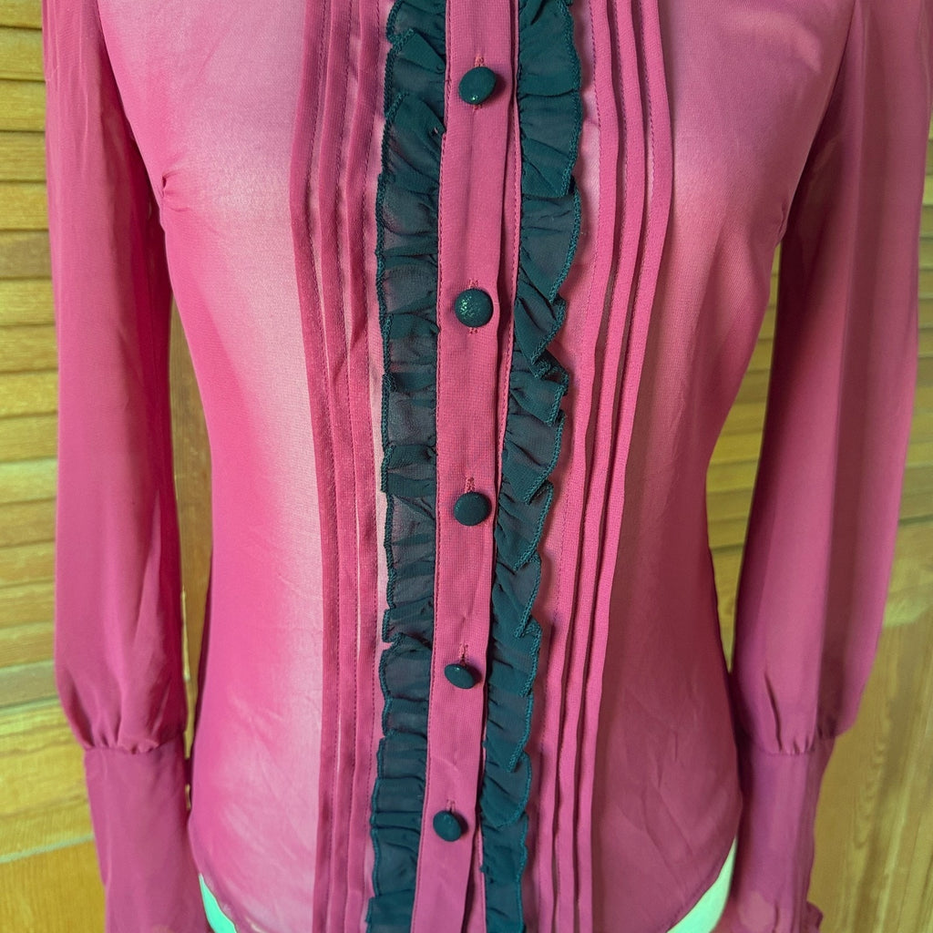Jawbreaker Gothic Victorian Vampire Aristocrat High Neck Blouse Top XS-S