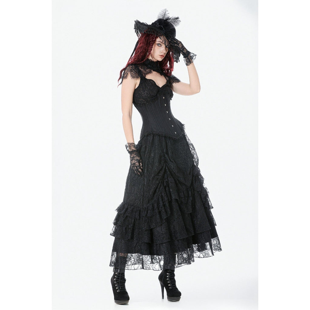 Dark in Love Gothic Victorian Vampire Vkei Black Lace & Ruffle Skirt XS-XL