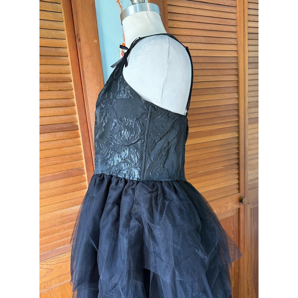 Dolls Kill Gothic Victorian Halloween High Low Brocade & Tulle Gown Dress 1X